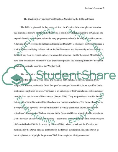 The Creation Story Narrated in Genesis