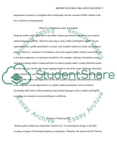 Objective of Studying Arabic and English for Public Relation Practitioner