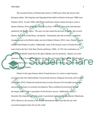 Ontario Economic History