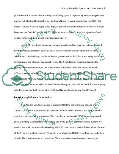 Murray Bookchin Applied to a News Article