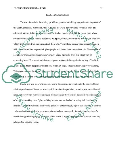 Facebook Cyber Stalking