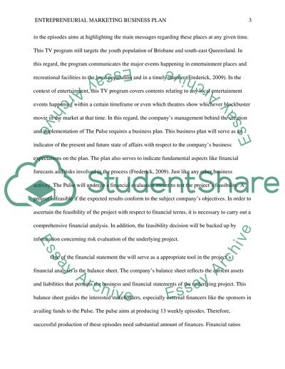 Entrepreneurial Marketing Development Plan