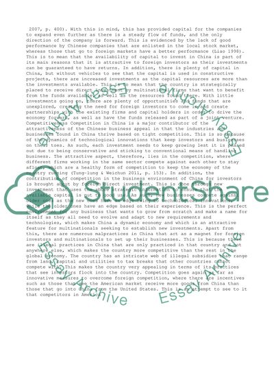 China Investments and Capital Availability
