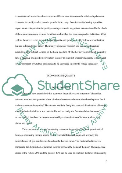 The Relationship between Economic Inequality and Economic Growth