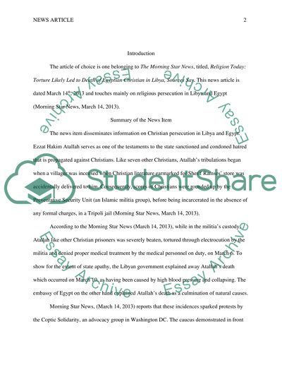 Religion Today - Torture Likely Led to Death of Egyptian Christian in Libya