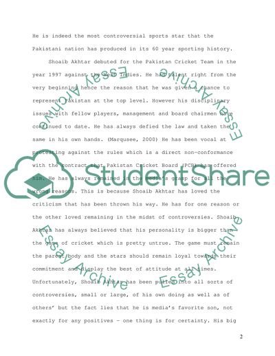 Critiquing Representations of a Sports Star - Shoaib Akhtar