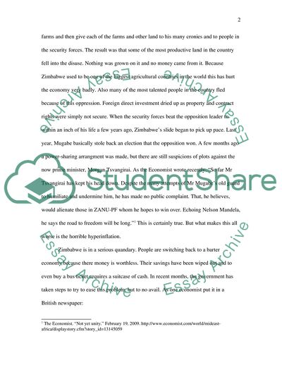 Hyper inflation in Zimbabwe