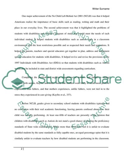 Positive Experiences of Mothers and Fathers of Children with Autism