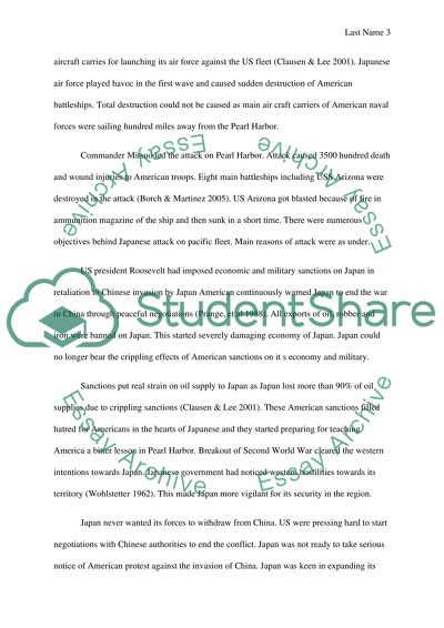 Japanese Attacks on Pearl Harbor