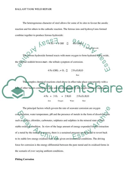 Ballast Tank Weld Repair