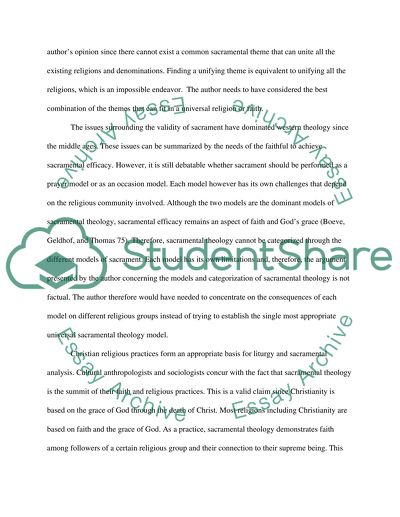 Gods Sacramental Presence in the Contemporary World