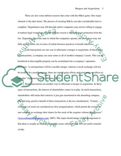 Mergers and Acquisitions History