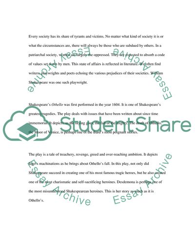 Desdemona as a Moral Heroine