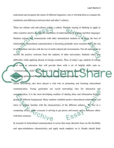 In What Ways Is the Study of Intercultural Communication Theory Relevant to International Students, or not