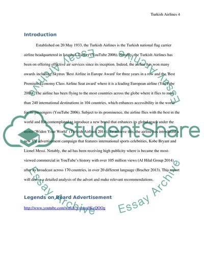 Analysis Of Turkish Airlines Advertisement Campaign