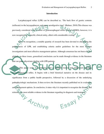 Contemporary evaluation and management of Laryngopharyngeal reflux (LPR)