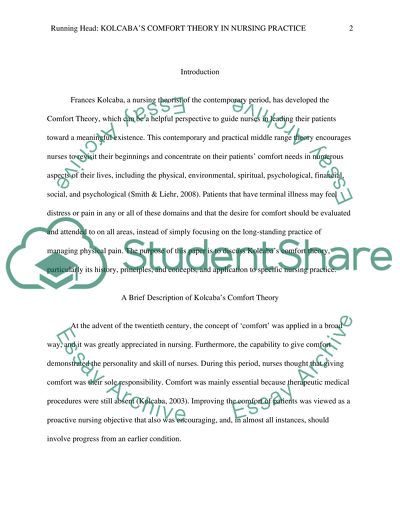 Middle Range Nursing Theory Essay Example Topics And Well