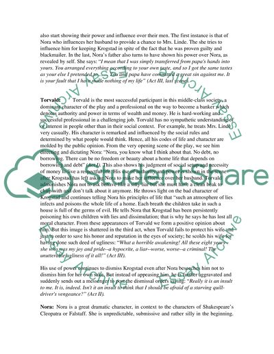 The Use of Power in A Dolls House by Henrik Ibsen