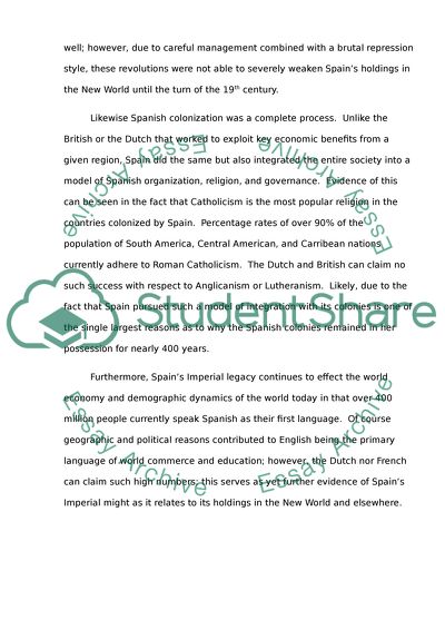 Spain as the Dominant Empire of the New World