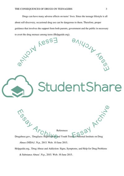 Te consequences of drugs on teenagers