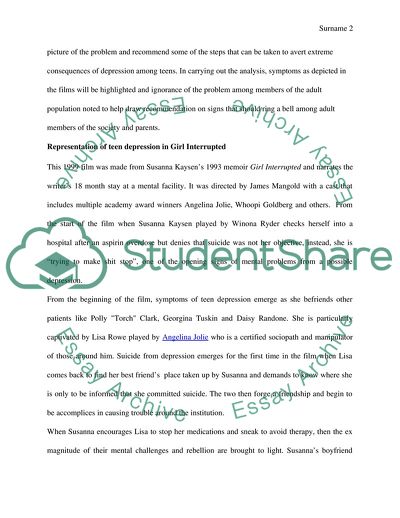 Teenage Depression in Film Today: Examining Girl Interrupted and the Virgin Suicides