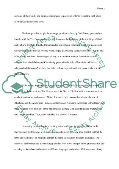 Historical Relation between Islam, Christianity and Judaism