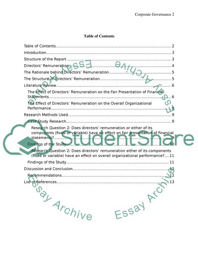 The Effect of Directors Remuneration on the Fair Presentation