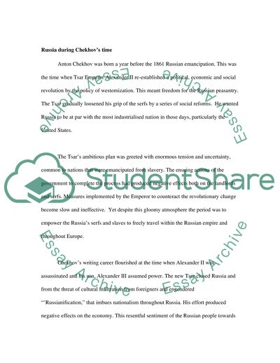 Russia During Chekhovs Lifetime