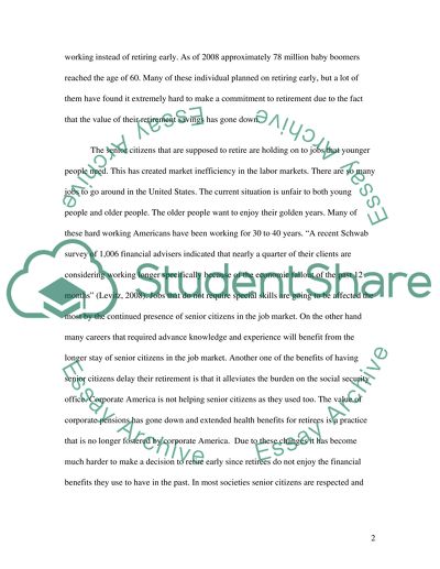 Delay Retirement as Housing, Stock Swoon