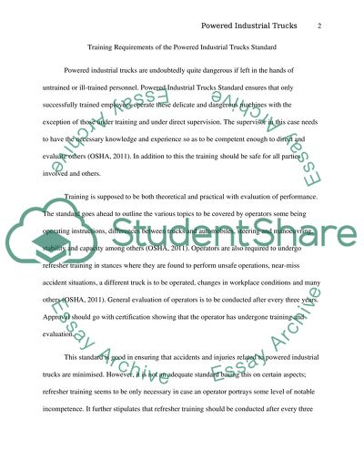 The Powered Industrial Trucks Standard