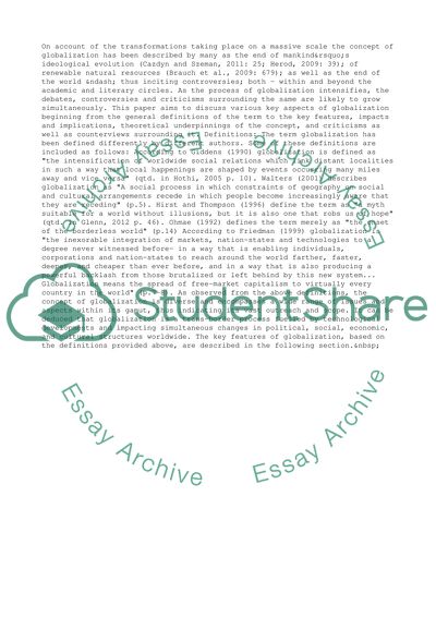 Globalization and Its Key Features