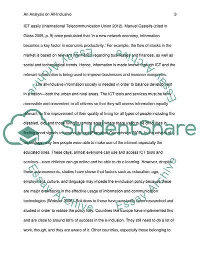 An Analysis on All-Inclusive Information Society