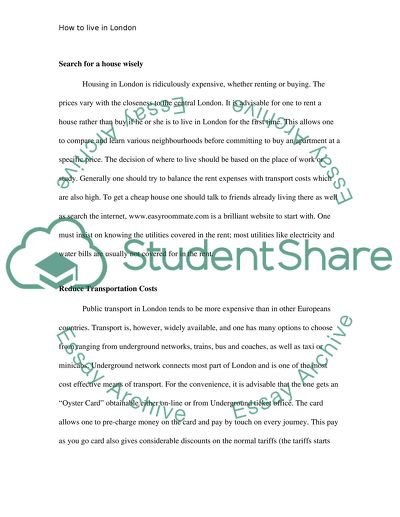 How to live in London