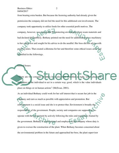 Business Ethics Case Study - Chemical company