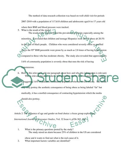 Analysis of Journal Article about Body Image on the Media