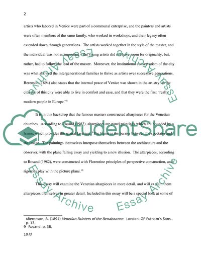 Venetian Altarpieces 1460-1505