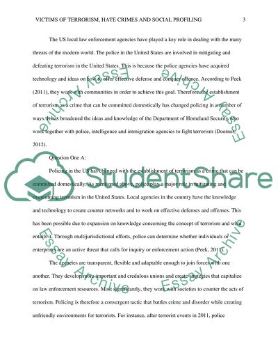 Victims of Terrorism, Hate Crimes & Racial Profiling