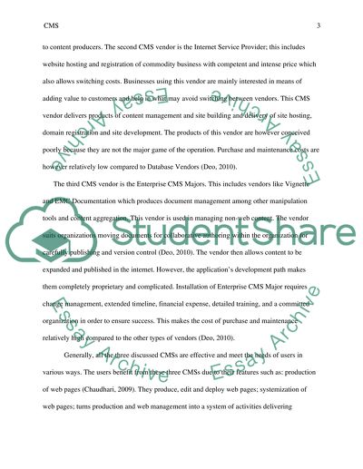 Evaluating Course Management Systems (CMS) Vendors