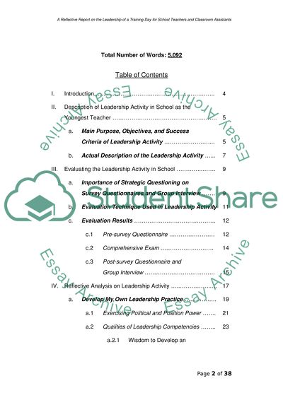 A Reflective Report on the Leadership of a Training Day for Classroom Assistants and Teachers