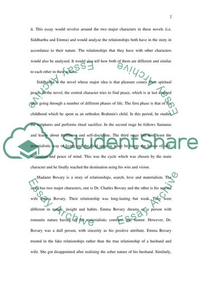 Comparitve study of inter-personal relationship as potrayed in madame bovary and siddhartha