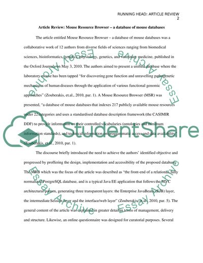 Article Analysis about Mouse Resource Browser