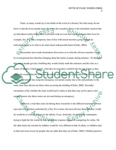 Myth of Panic during Fires