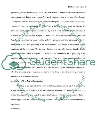 Purpose and Principles of Branding and Positioning