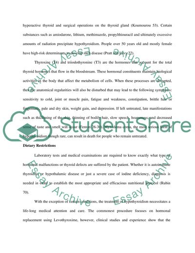 Nutritional protocol for hypothyroidism