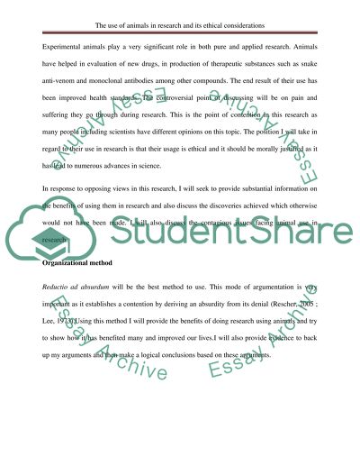 The use of animals in research and its ethical consideration/ point of view