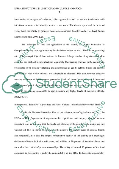 Infrastructure Security of Agricultural and Food