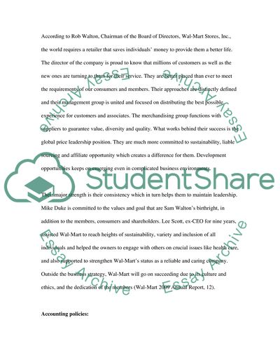 Analysis of Wal-Mart Annual Report 2009
