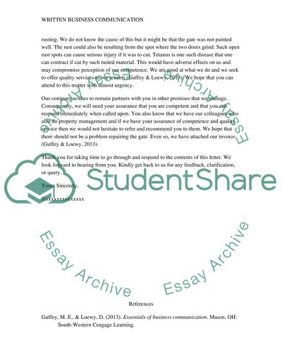 Written Business Communication (Assignment #1)