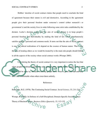 Social contract ethics