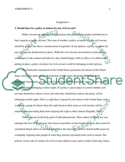 Policy on Tattoos for Civil Servants